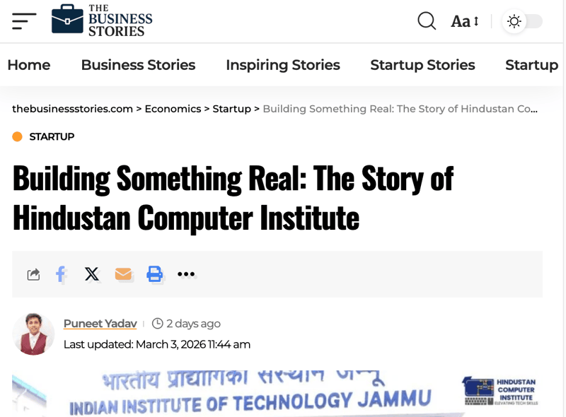 Building Something Real: The Story of Hindustan Computer Institute