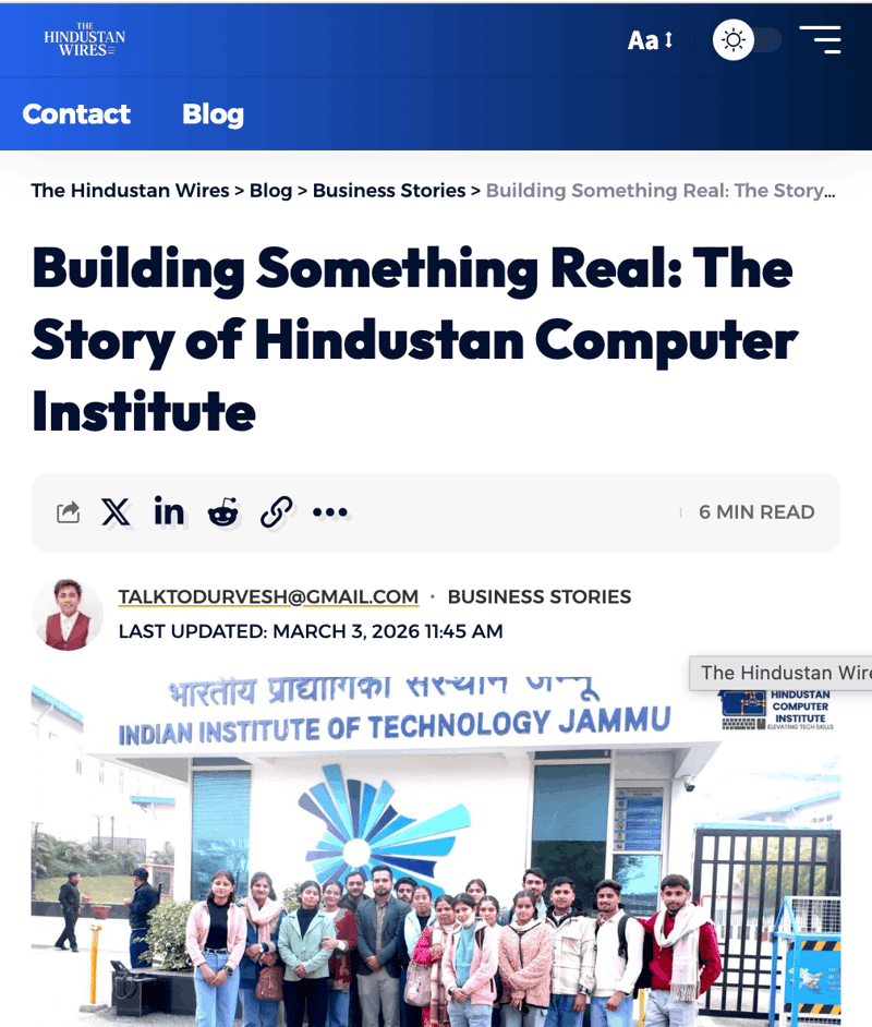 Hindustan Computer Institute: Empowering Students Through Practical Digital Skills