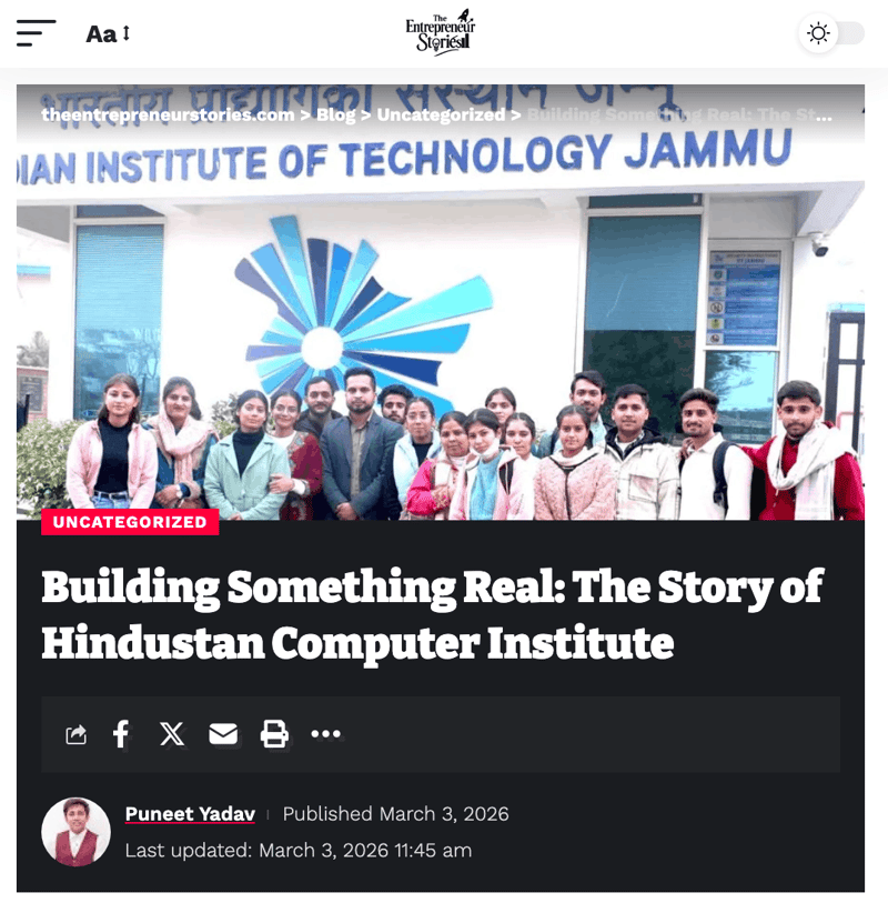 The Journey of Hindustan Computer Institute: Building Career-Focused Digital Education