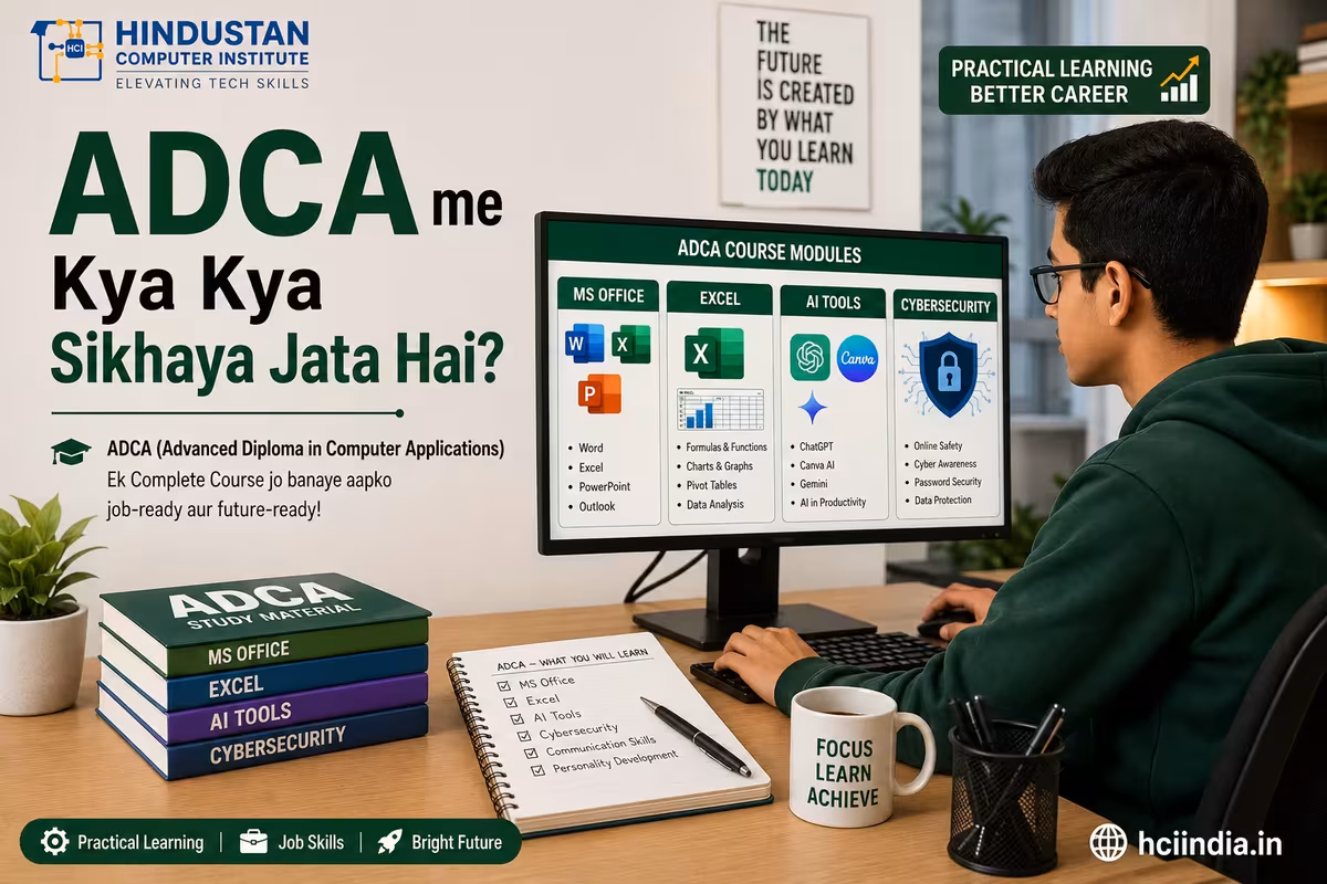 ADCA me Kya Kya Sikhaya Jata Hai? Poora Syllabus Hindi me