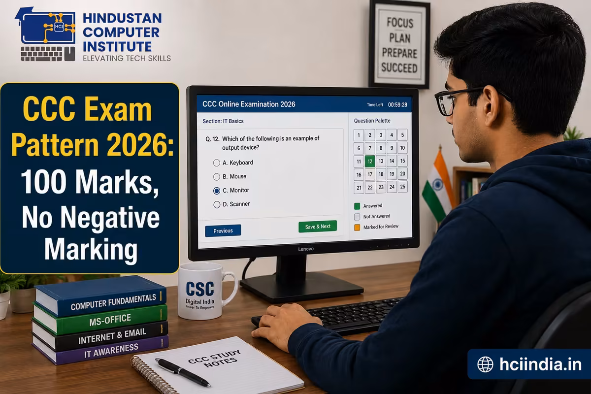 CCC Exam Pattern 2026: Marking, Negative Marking & Passing Marks