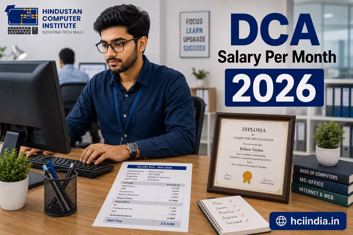 DCA Salary Per Month in India 2026: Fresher, Private & Govt