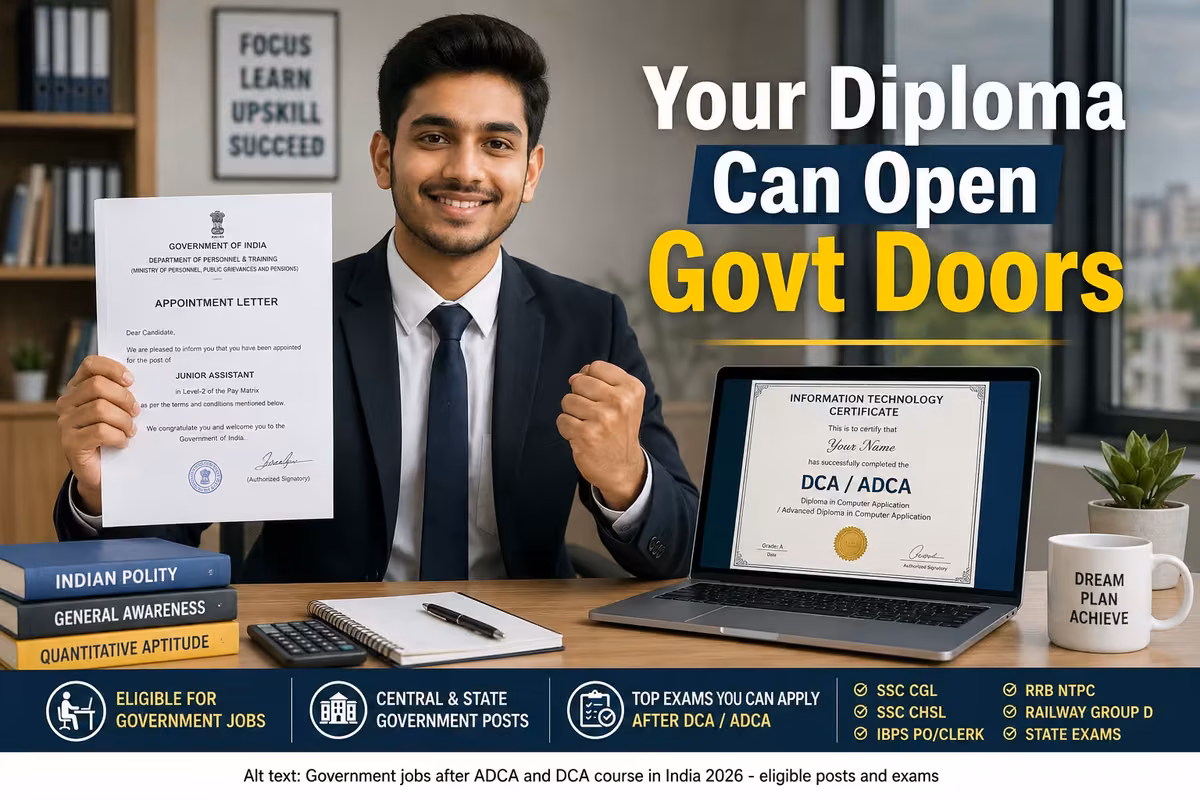 Govt Jobs After ADCA and DCA: Full 2026 List for Freshers