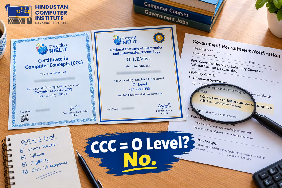 Is CCC Equivalent to O Level? What NIELIT Actually Says