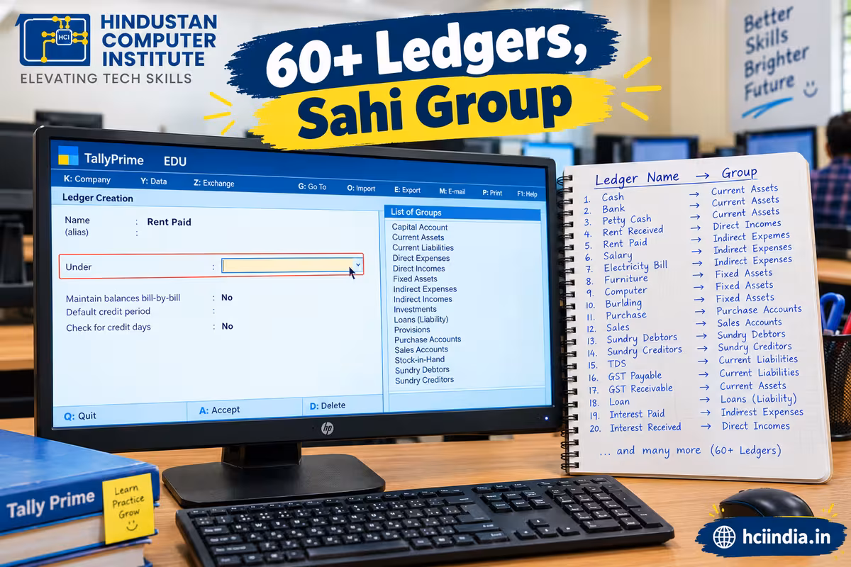 Tally Mein Kaunsa Ledger Kis Group Mein Aata Hai? (Full List)